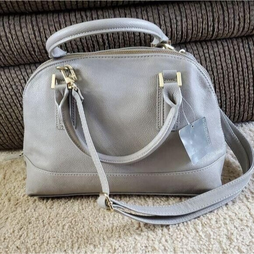Covington light gray dome crossbody bag